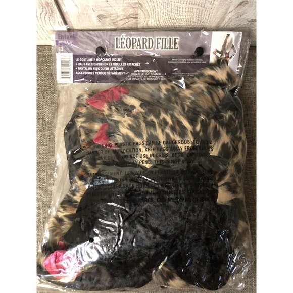 Girl's Black Brown Leopard Grrrl 2 Pc Costume Kid Size Small 4-6 Halloween - Picture 4 of 4